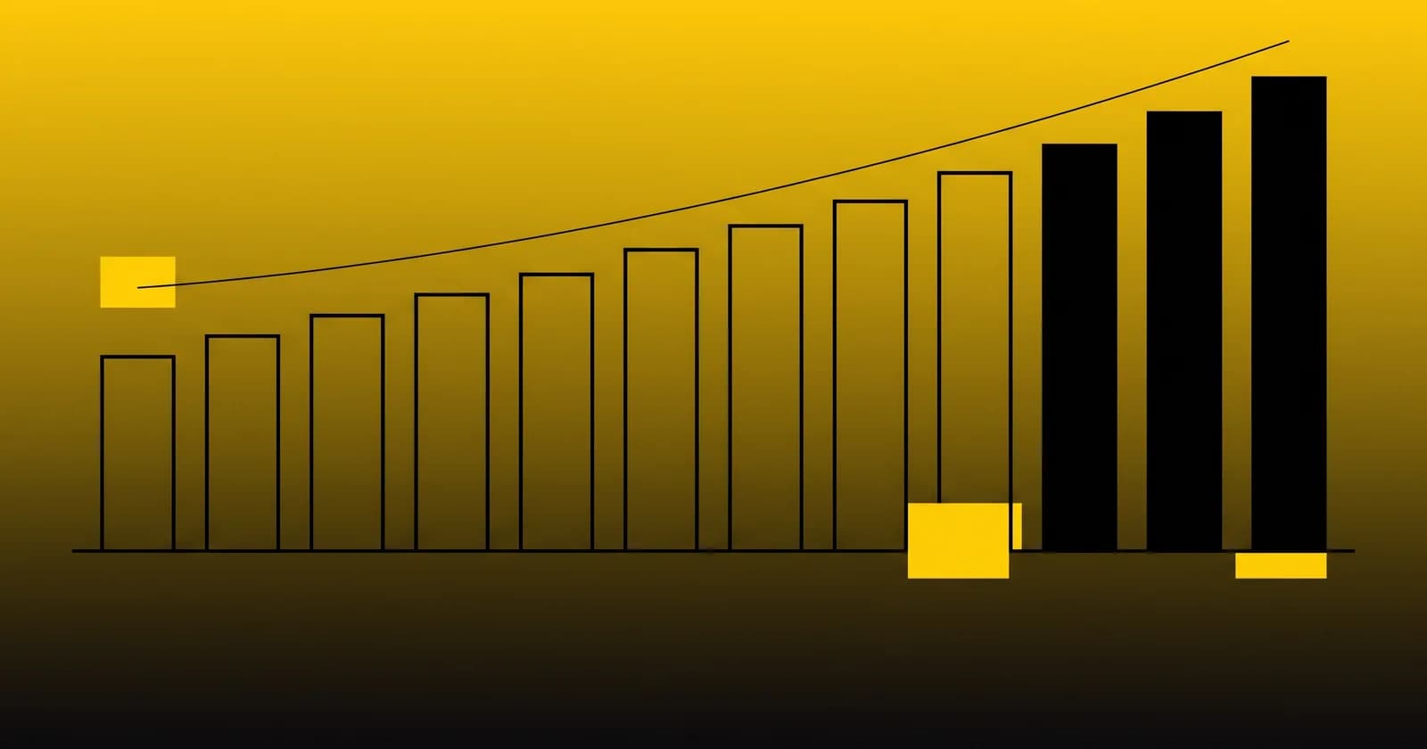 AI automation statistics 2026: bar chart of rising business adoption, drawn as a flat vector illustration