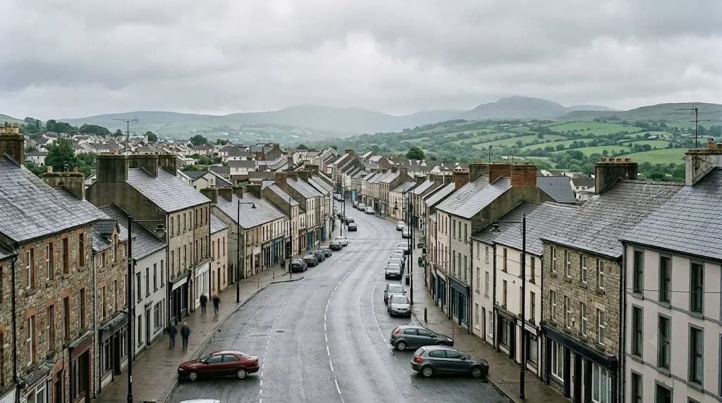 Newry border-town streetscape representing Aristral's digital marketing work for Newry businesses