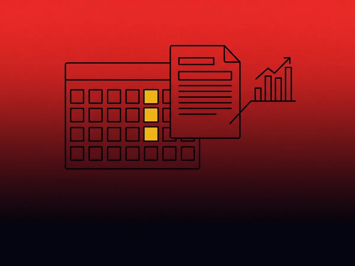 Stirling SEO and content marketing illustration: a content calendar, a page draft and a rising organic traffic chart