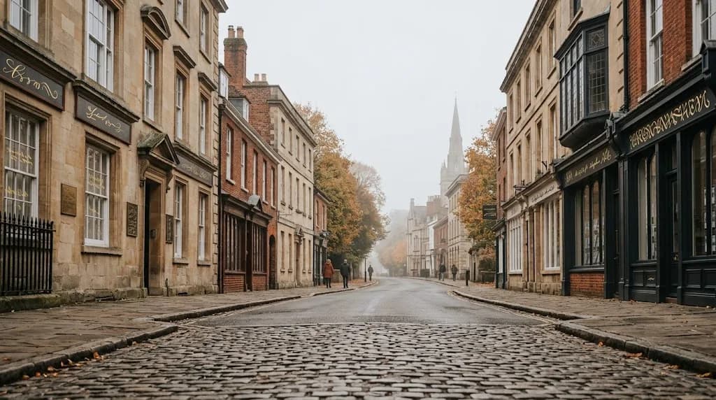 Winchester high street with professional services offices representing precision digital marketing for Hampshire businesses