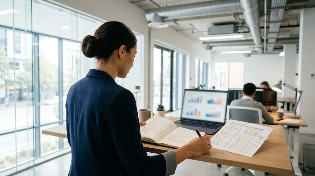 B2B marketing strategist reviewing an account-based marketing plan for a Wolverhampton manufacturing business