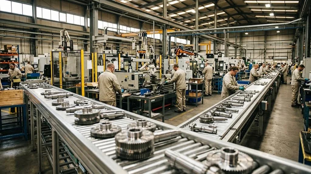 Worcester manufacturing facility production line representing digital marketing for West Midlands industrial businesses
