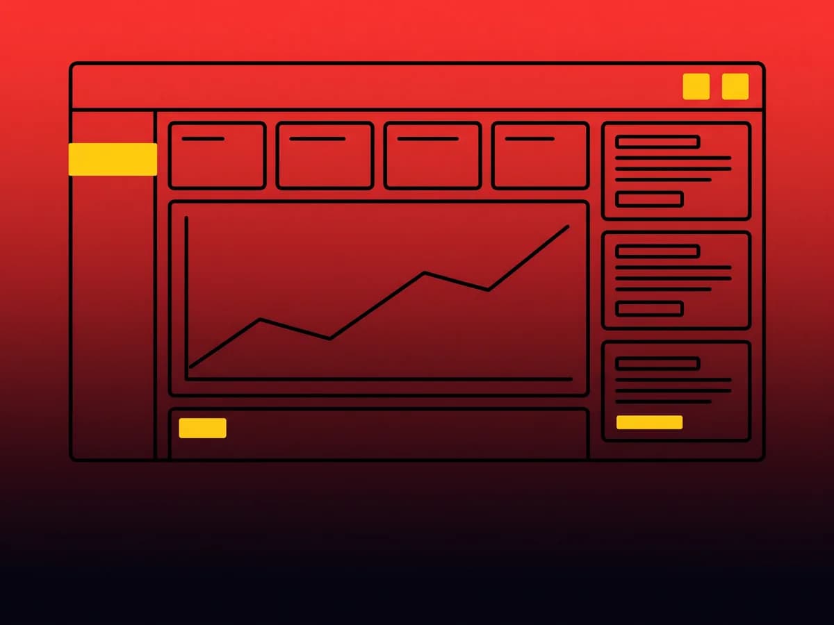 Salisbury PPC campaign illustration: a rising performance graph, metric tiles and three ad cards for a Google Ads account