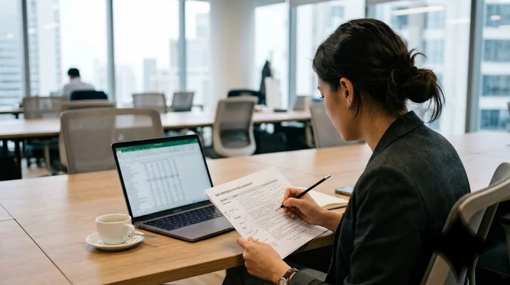 Business strategist reviewing a B2B lead generation campaign plan for a Wakefield logistics or manufacturing company